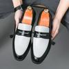 Nové Pánské Špičaté Bílé Penny Loafers Lakovaná Kůže Ležérní Boty Luxusní Designérské Pánské Formální Svatba Plesová Obuv