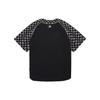 Maglia Baseball MLB Vintage Patchwork Floreale Scollo a V Bottoni Manica Corta Donna Maglia Nera 3ABSM0121-50BKS