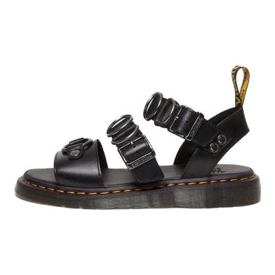 Leder Metallschnalle Mode Sandalen Unisex Sandalen Schwarz 30747001