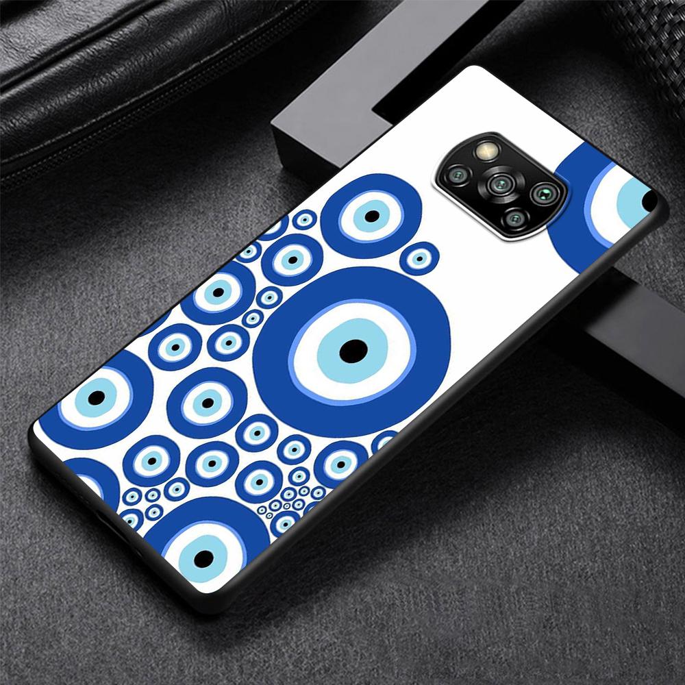 

Синий чехол Evil Eye для Xiaomi Poco X3 NFC M3 X4 Pocophone F1 M4 Pro F4 F3 GT черный чехол TPU Redmi Note 11 9S 10 8 9 чехол для телефона Xiaomi Poco F3