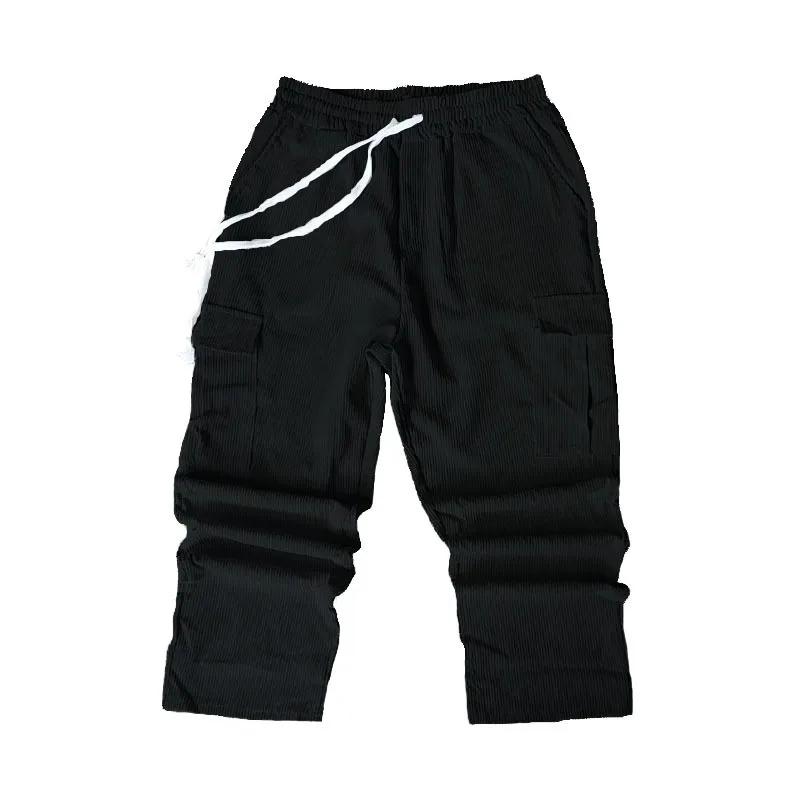 Spring and Autumn Corduroy Men's Retro American Loose Tooling Multi-pocket Straight Casual Trousers