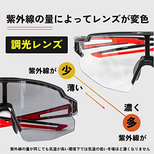 Gorix Photochromic Sports Sunglasses with Clear Lenses, UV400 Protection, Photochromic Lenses, and Inner Frame Included (GS-TRANS204). Ultra-Lightweig