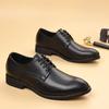 Youthful Outdoor Men's Leather Shoes with Built-in Heel Lift Soft Soles Trendy Versatile Formal Business All-season Durable Casual Comfortable Shoes