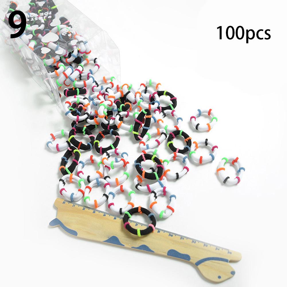 100 bucăți moda femei fete culoare bomboane inel elastic pentru păr frânghie suport pentru coadă de cal decor de păr