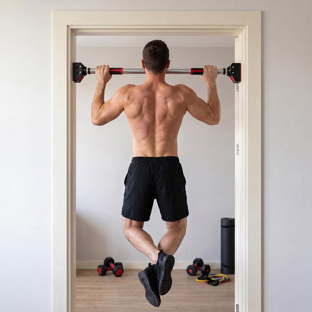 Door Pull Up Bar Door Frame Muscle Training Bar Screw Free Adjustable Length 92 124cm