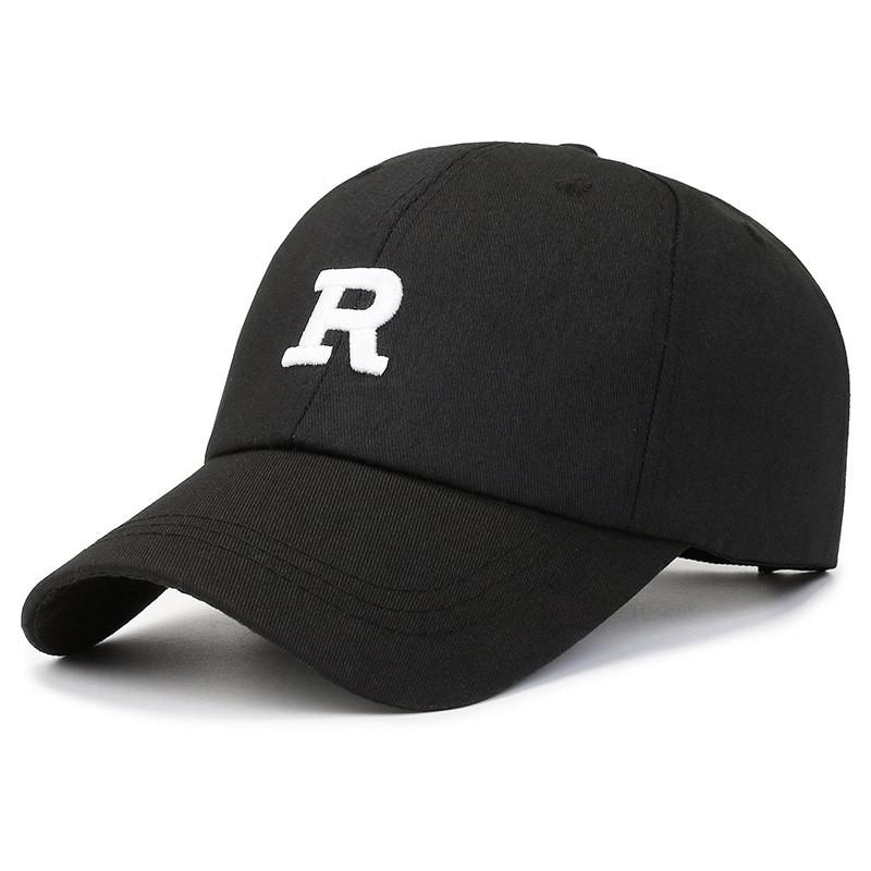 R Embroidery Letter Baseball Hat Outdoor Sun Protection Breathable Cap Peaked