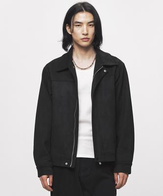 Black Moment Classic Vegan Suede Jacket [Black]