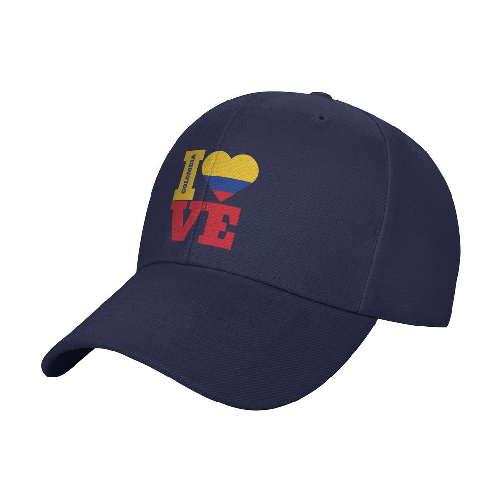 Ich liebe Kolumbien Baseballkappe Stilvolle Unisex-Erwachsenen Hip-Hop-Hüte Sonnenschutz-Design Wandern Angeln Baseballkappen Geburtstagsgeschenk