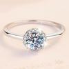 D Farbe 0,5 ct Moissanit Diamantring 925 Sterling Silber Damenring Ring Ins Verlobungsdiamantring Ehering Geschenk für Freundin