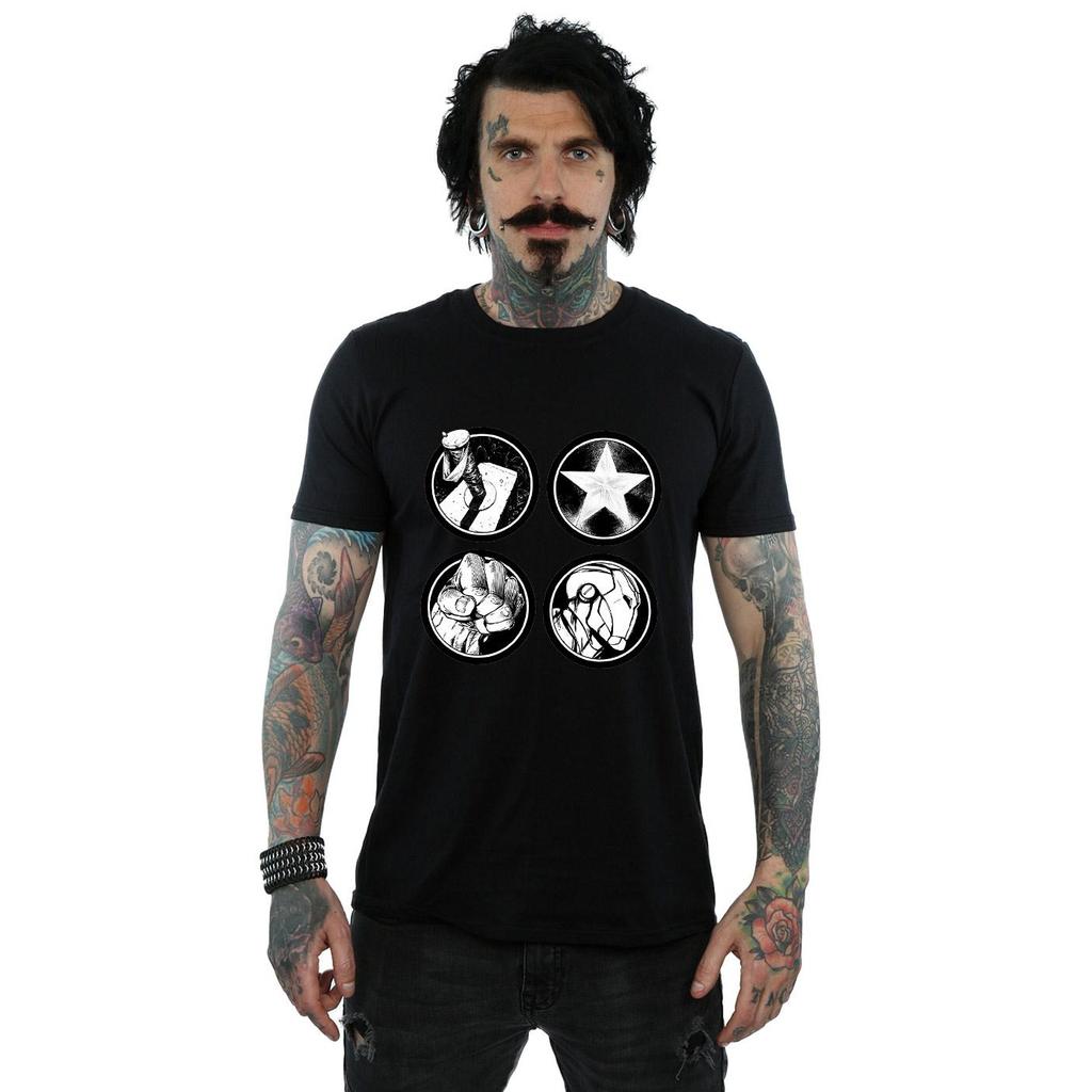 Marvel Mens Avengers Main Logos T-Shirt