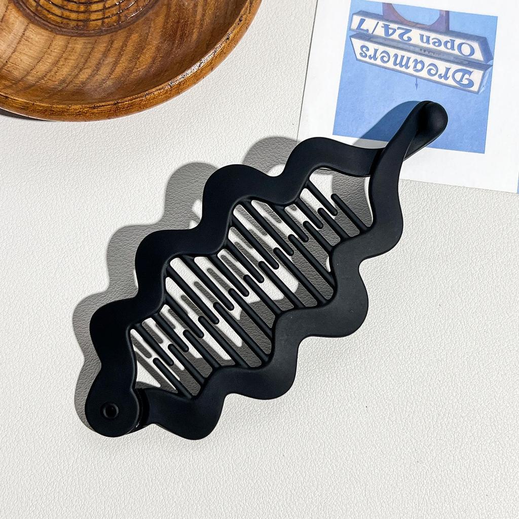Pinza a Pesce Temperamentale Antiscivolo Satinata con Denti - Accessorio per Capelli Monocolore per Coda di Cavallo, Frangia e Acconciature Raccolte.