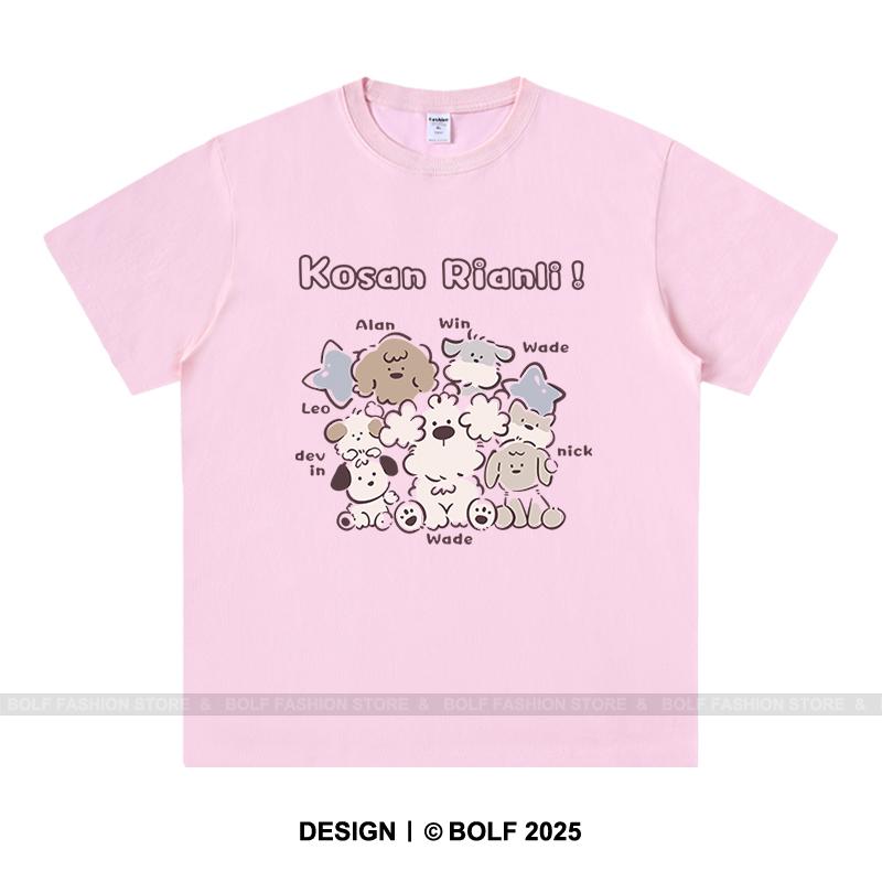 Playful Cartoon Sketch Printed Unisex Men Women T-Shirt Tees Tops 100% Cotton Loose Fit Trendy Graphic Daily Wear