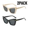2PACK New Oversized Square Gradient Sunglasses for Women Thick Fashion Big Frame Shades Trendy UV400 Shades Sunglasses