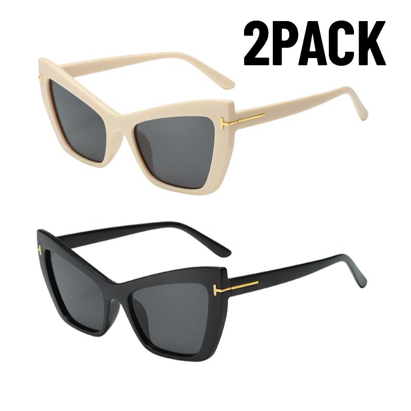 2PACK New Oversized Square Gradient Sunglasses for Women Thick Fashion Big Frame Shades Trendy UV400 Shades Sunglasses