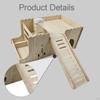 Convertible Wooden Hamster House, Guinea Pig Enclosure, Chinchilla Hut, Feeding Area And Spa