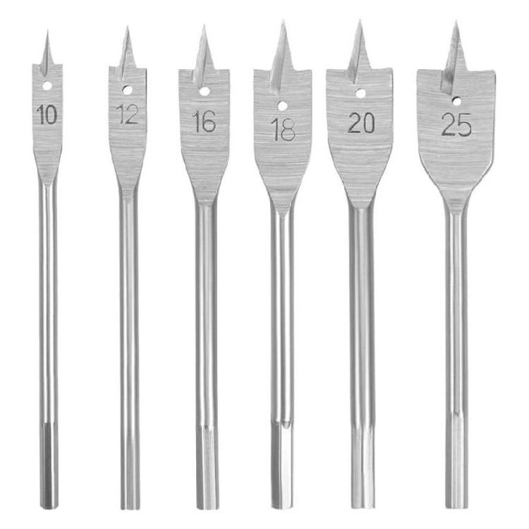 

6PCS Professional Wood Boring Bits With Specially Designed Double Blade Tip And High Hardness Carbon Steel Construction 1