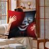 Horror P-Pennywise Clown Pillow Cover For Bedroom Room And Living Room Sofa Decorative Cushion Cover