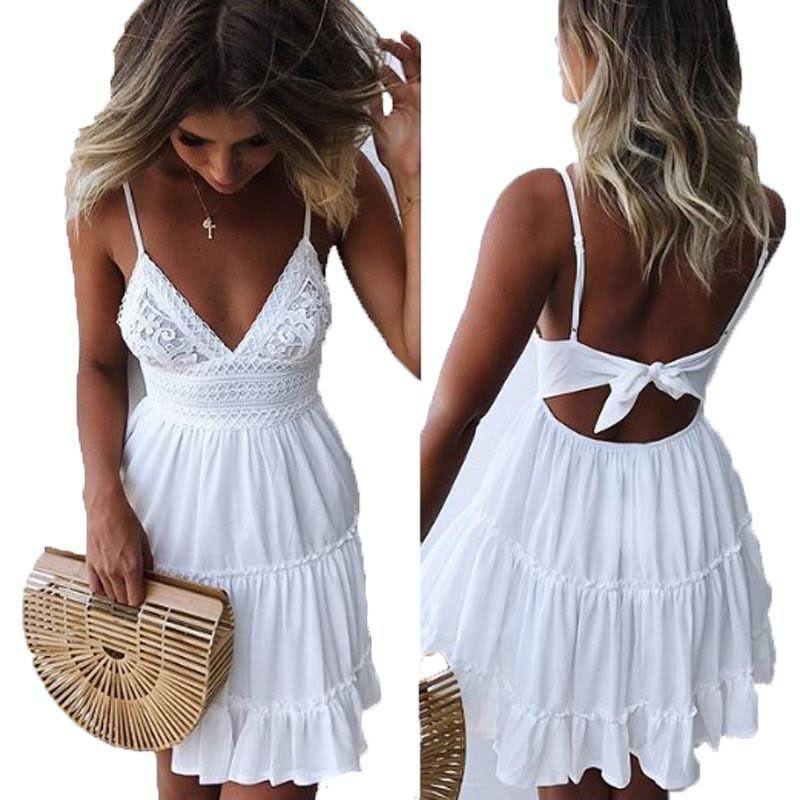 Boho Women Summer Short Mini Dress Evening Cocktail Party Beach Sundress Dresses