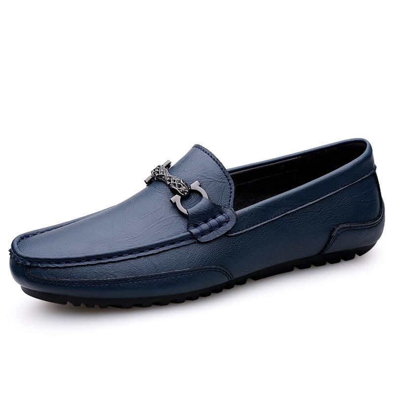 Fashion Handmade Leather Men Casual Shoes Fashion Man Slip On Flats Classic Leisure Walk Loafers Moccasins New Design Male Driving Shoes