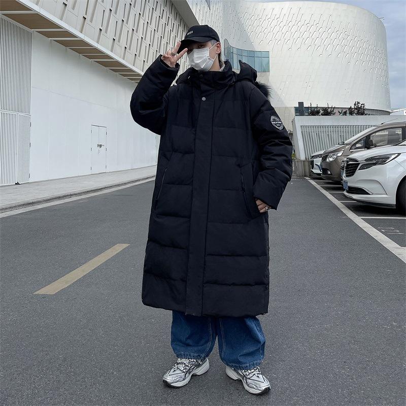 Модные длинные пуховики в корейском стиле для пар — фото 5