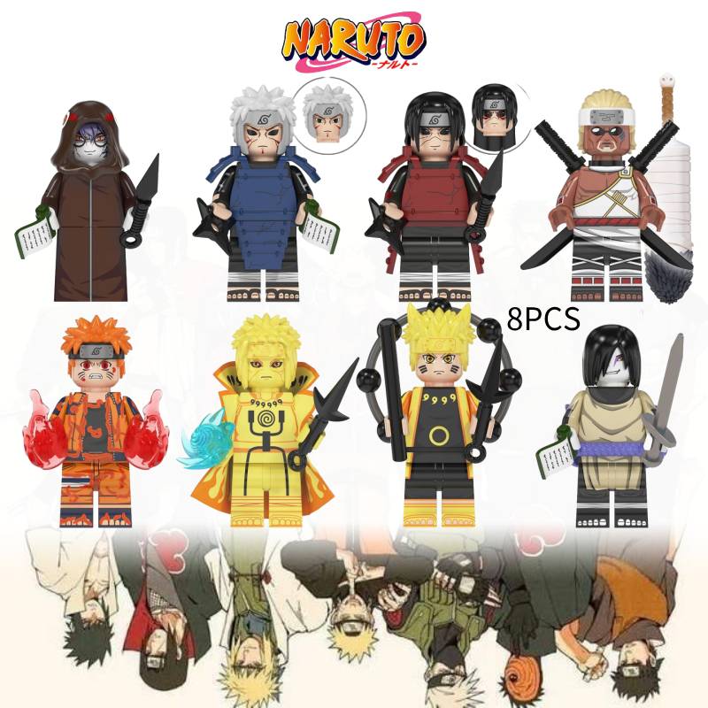 Naruto Building 8pcs Block Set Minifigure Model Diy Puzzle Toys Kids Fans Gifts