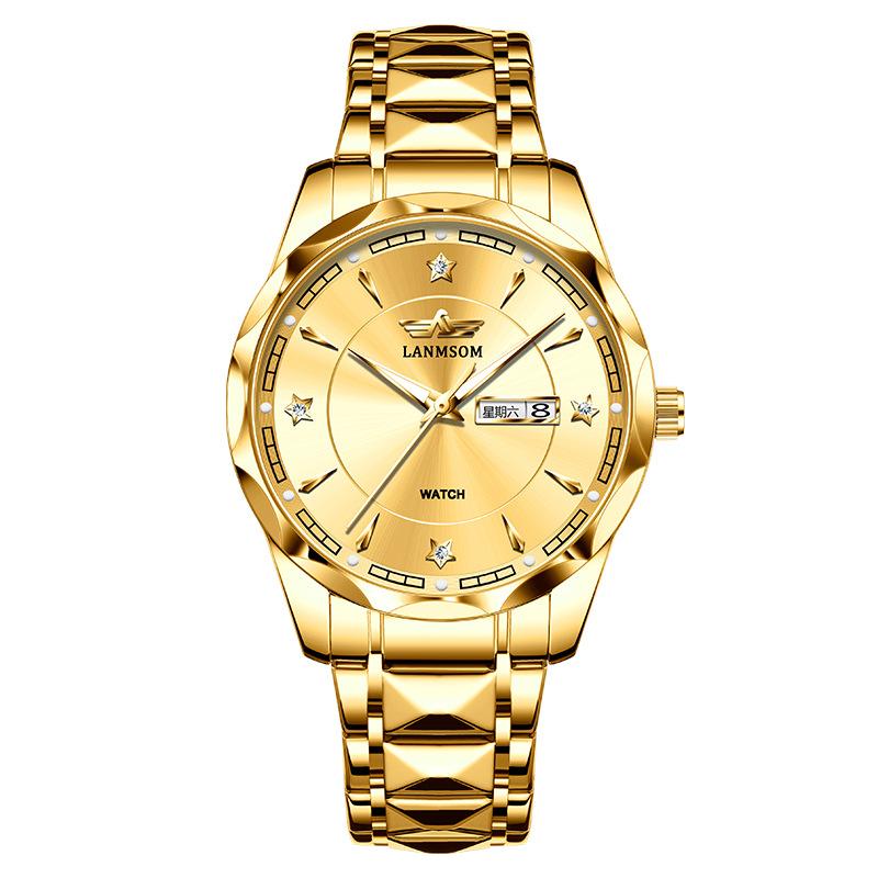 New TOP Brand Luxury Men's Watch With Box Fashion Waterproof Double Calendar Men's Quartz Watches