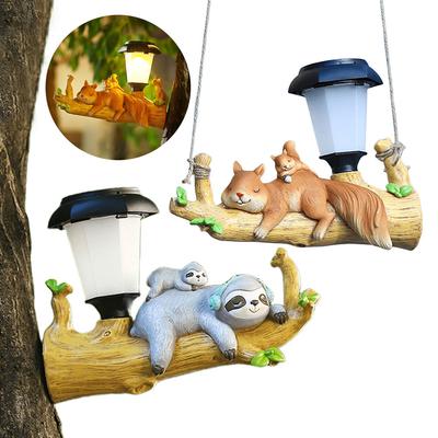 Resin Animal Garden Lights Solar Lights Waterproof Garden Decorative Hanging Lamp for Patio Balcony Yard Ornament Gifts for Mom