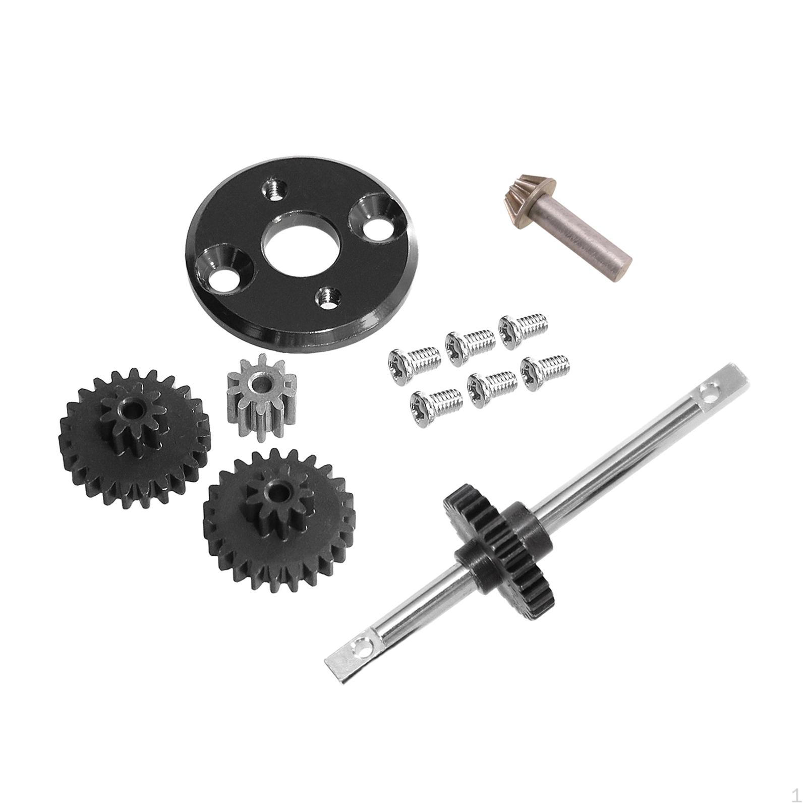 

1/12 RC Автомобіль Модернізація Коробка передач Трансмісія Комплект шестерень Вантажівка Легко встановити Моторна шестерня чорний