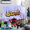 1PC Stumble Guys Print Flannel Blanket, High quality Comfortable for All Seasons, Home Decor, Warmth and Comfort, Perfect for Christmas Gifts184