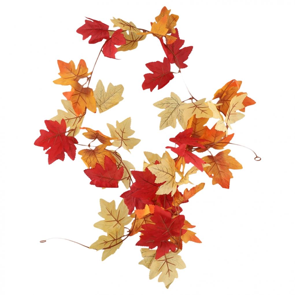 Artificial Maple Leaves Fall Leaf Garland Hanging Vines Versatile For Crafts