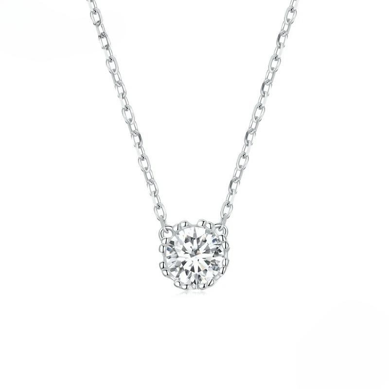 Gorgeous Shiny Choker Necklace Sterling Silver Geometric Cut Sparkling Zircon Pendant Necklace Wedding Jewelry