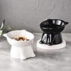 Anti-Tipping Neck-Protecting Pet Cat Food And Water Bowl, Tall-Legged Slanted Bowl, Large Capacity Cat Food Bowl