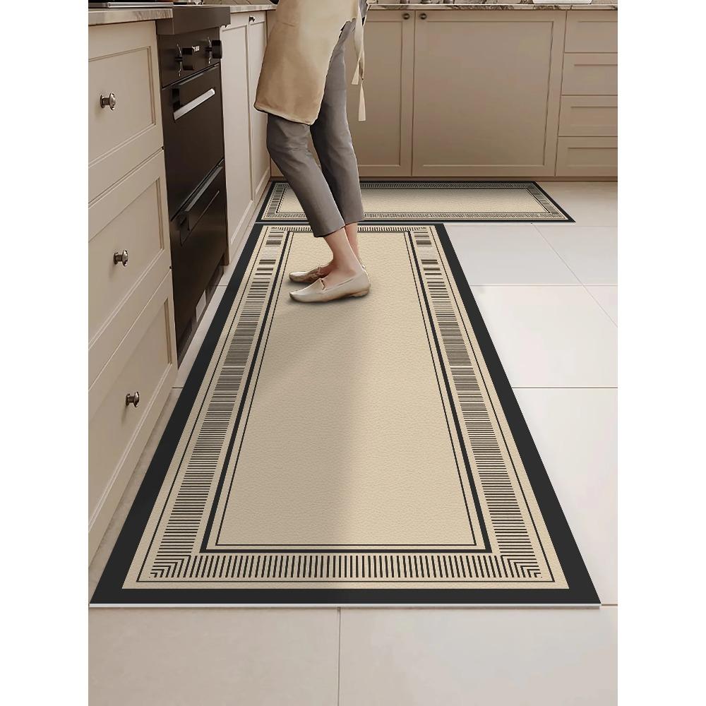 Kitchen Floor Mat Waterproof Oil-proof Wipeable PVC Leather Soft  Rug Household Long Non-slip Dirt-resistant Carpet Alfombra