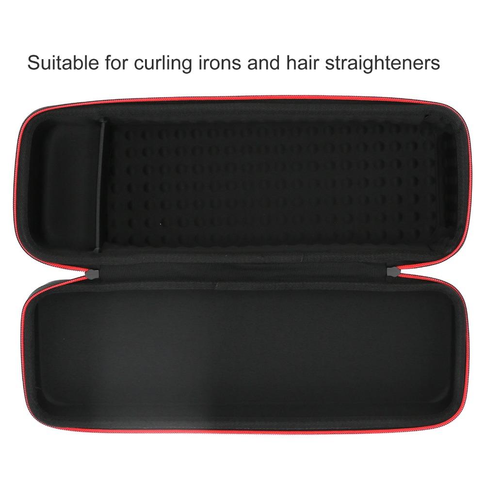 EVA Plastic Hair Tool Storage Bag Portable Shockproof Hair Straightener Storage Bag With Handle Black