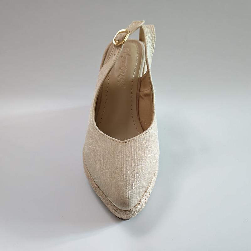 10cm Espadrille Wedges Heels Women Party Shoes Elegant Ladies Heel Sandals Pointed toe Summer Dress Shoes Plus Size 41