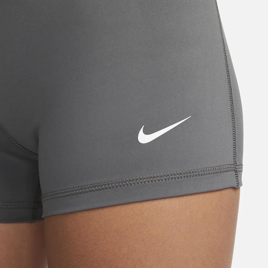 Nike Pro Logo Elastic Waist Slim Fit Sports Shorts Women Shorts Slate-Gray CZ9857-068