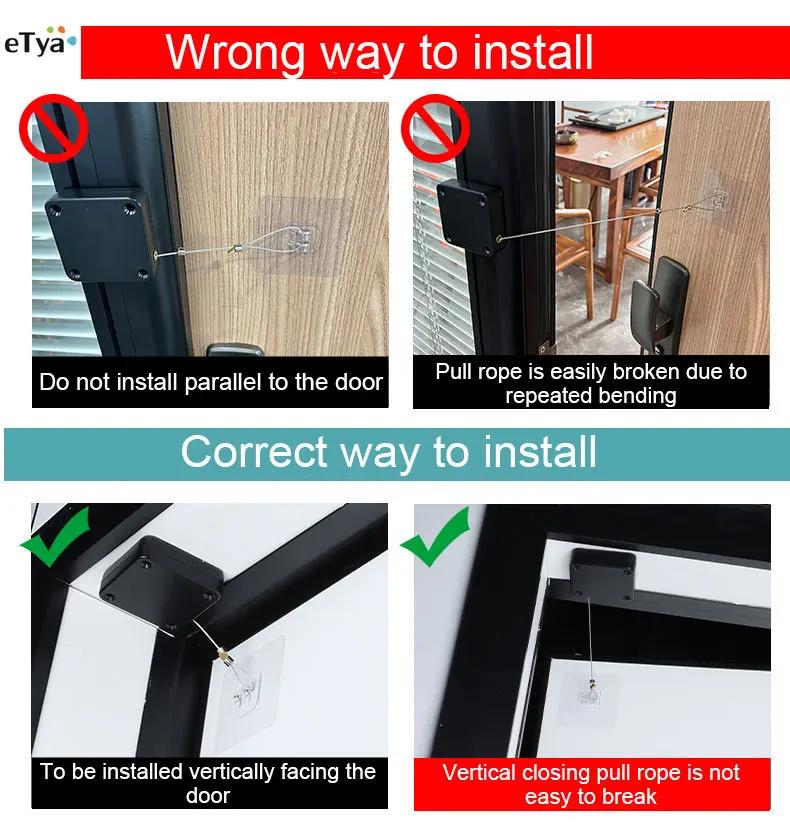 Home Automatic Wood Door Closer Punch Free Auto Self Closing Device for Cabinet Fridge Kitchen Slide Door House Gate Heavy Duty