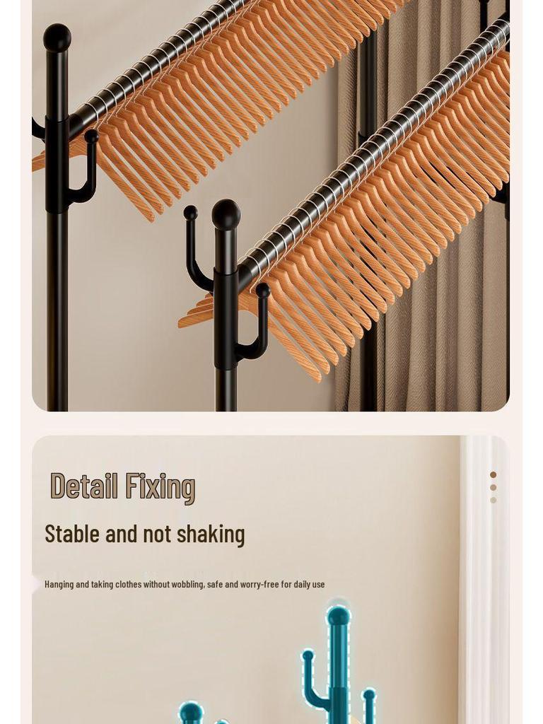 Multifunctional Floor-Standing Coat Rack and Clothes Dryer for Indoor Storage