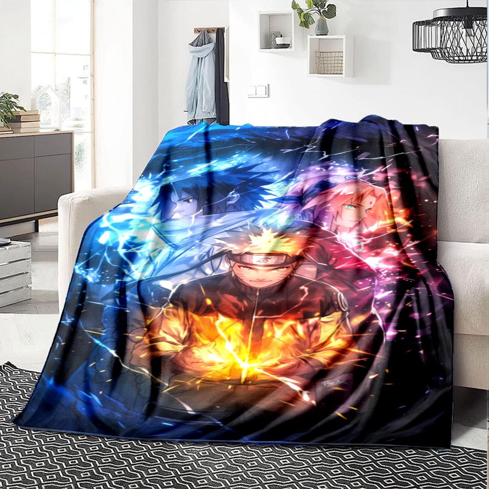 Naruto Blanket Comfortable Perfect for Office Chair Sofa Couch All-Season Use Playful Design Gifts For Family Or Friends