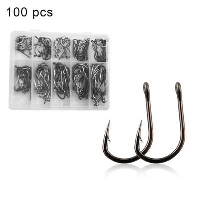 100/200pcs Sporting Good 100Pcs Strong Carbon Steel Saltwater Freshwater Sharp Fishing Circle Jig Hooks