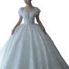 2025 French Luxury Wedding Dress for Petite Pregnant Bride - Princess Style with Train and Heavy Embroidery (D102)