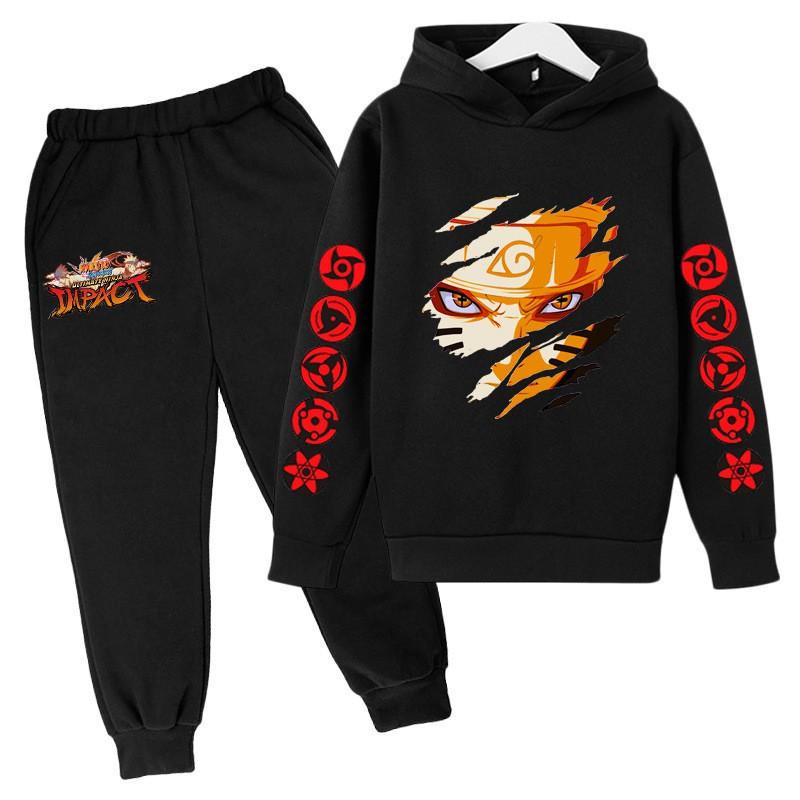 Kids Hoodie Set 2-Piece Casual Sport Outfit Boys Girls Ninja Themed
