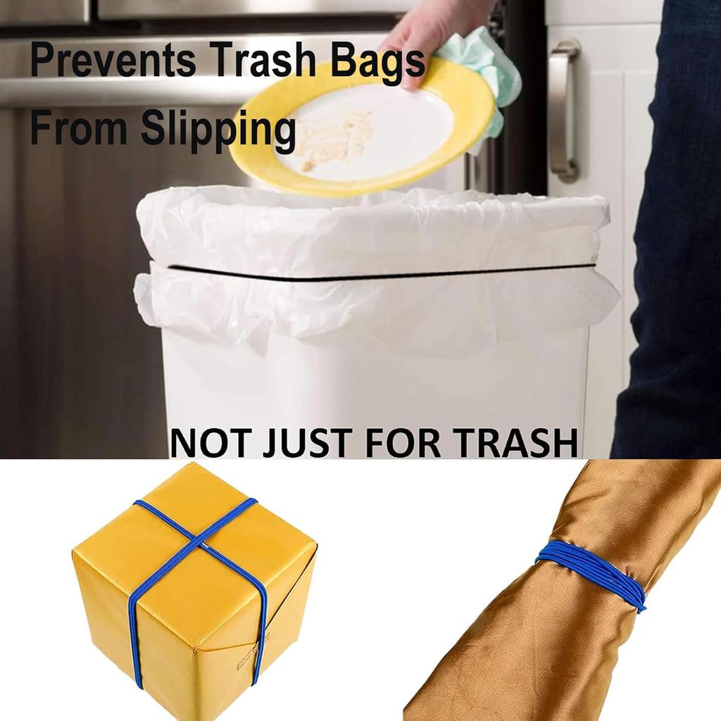 Trash Can Rubber Bands, Fit 13-30 Gallon Garbage Can, Set of 3 Elastic Trash Can Bands Heavy Duty for Kitchen Bathroom, Garbage Bin & Litter Box