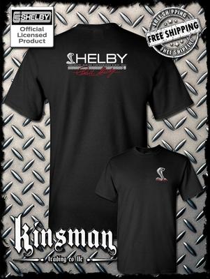 Carroll Shelby Cobra Streifenlogo Zweiseitiges T-Shirt