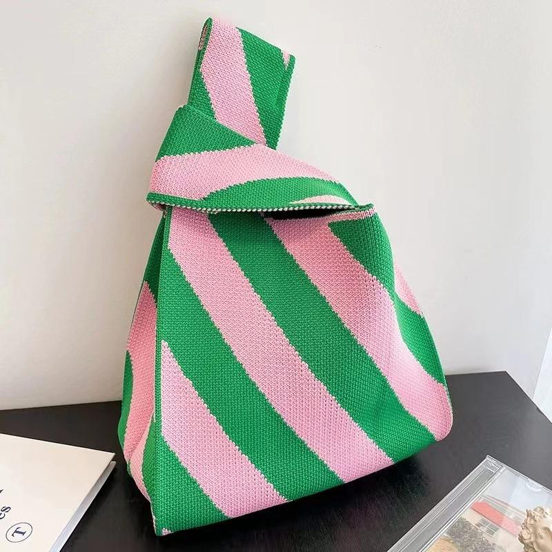 Square Rhombus Rhombus Stripe Geometric Knitted Gift Bag Handbag Handbag Handbag Tote Bag