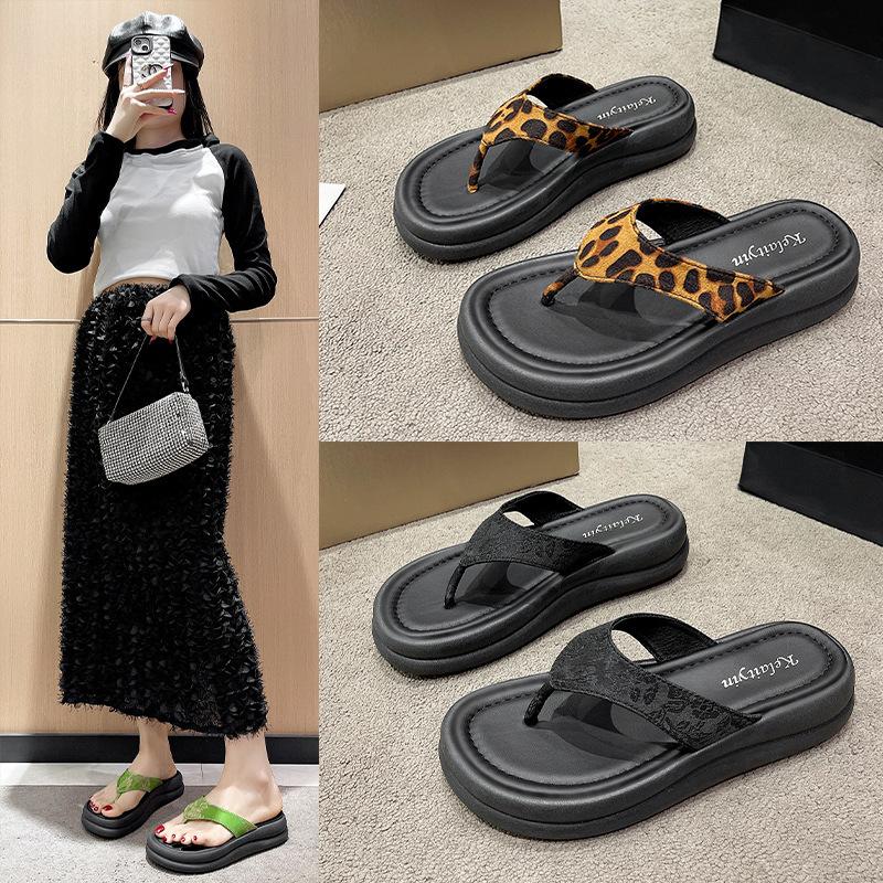 Zehensandalen modische Sandalen mit dicker Sohle neue Flip-Flops Damen Strand Sommer Outdoor rutschfest