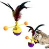 Colorful Feather Pet Feather Sliding Toy Rotating Pet Fun Roller Fun Interactive Cat Toys  Kitten