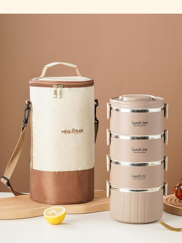 Insulated Round Lunch Bag for Office Workers - Waterproof & Thick Aluminum Foil