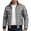 Men's Vintage Quilted Leather Jacket Color Zip-Up Winter Outdoor Coat with Patchwork Design
