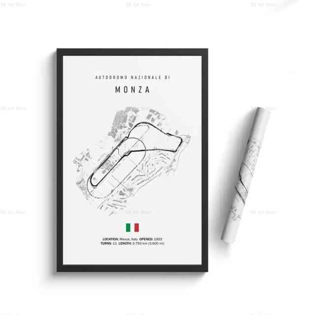 Nordic France Spain Imola Racing Track Circuit Canvas Painting F1 Wall Art Posters Aesthetic Motorsport Decoration Room Decor